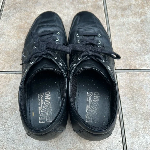 Salvatore Ferragamo Men's Low Cut Leather Sneaker Shoes